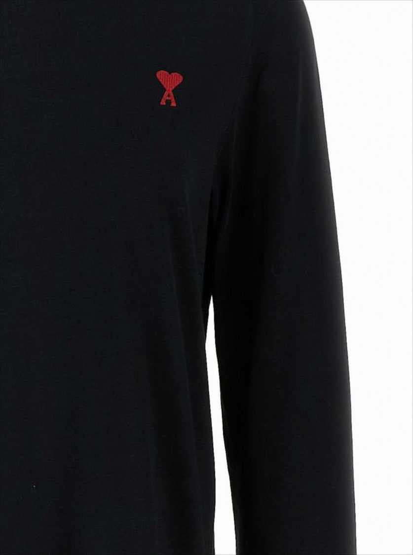 Ami Paris Relaxed-Fit Long Sleeve T-Shirt With Embroidered Detail