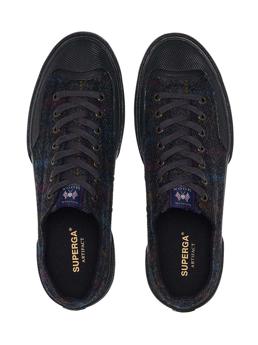 Superga Low-Top Sneakers In Midnight Blue Tartan Wool