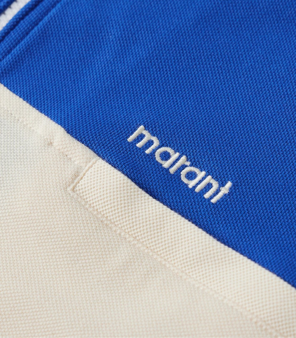Isabel Marant Color-Block Long-Sleeve Polo Shirt With Zip-Up Collar