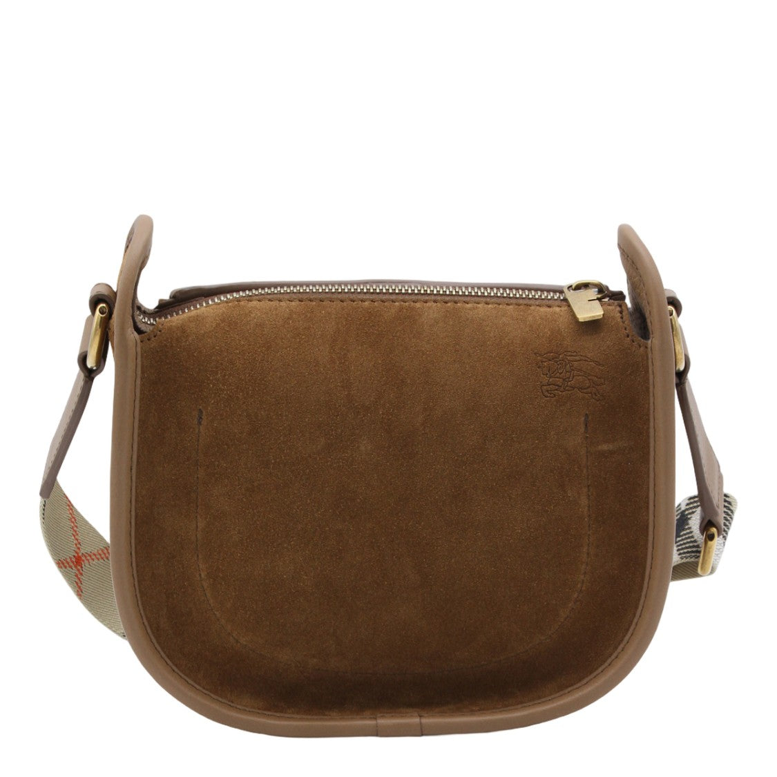 Burberry Rounded Saddle Bag In Rich Brown Suede