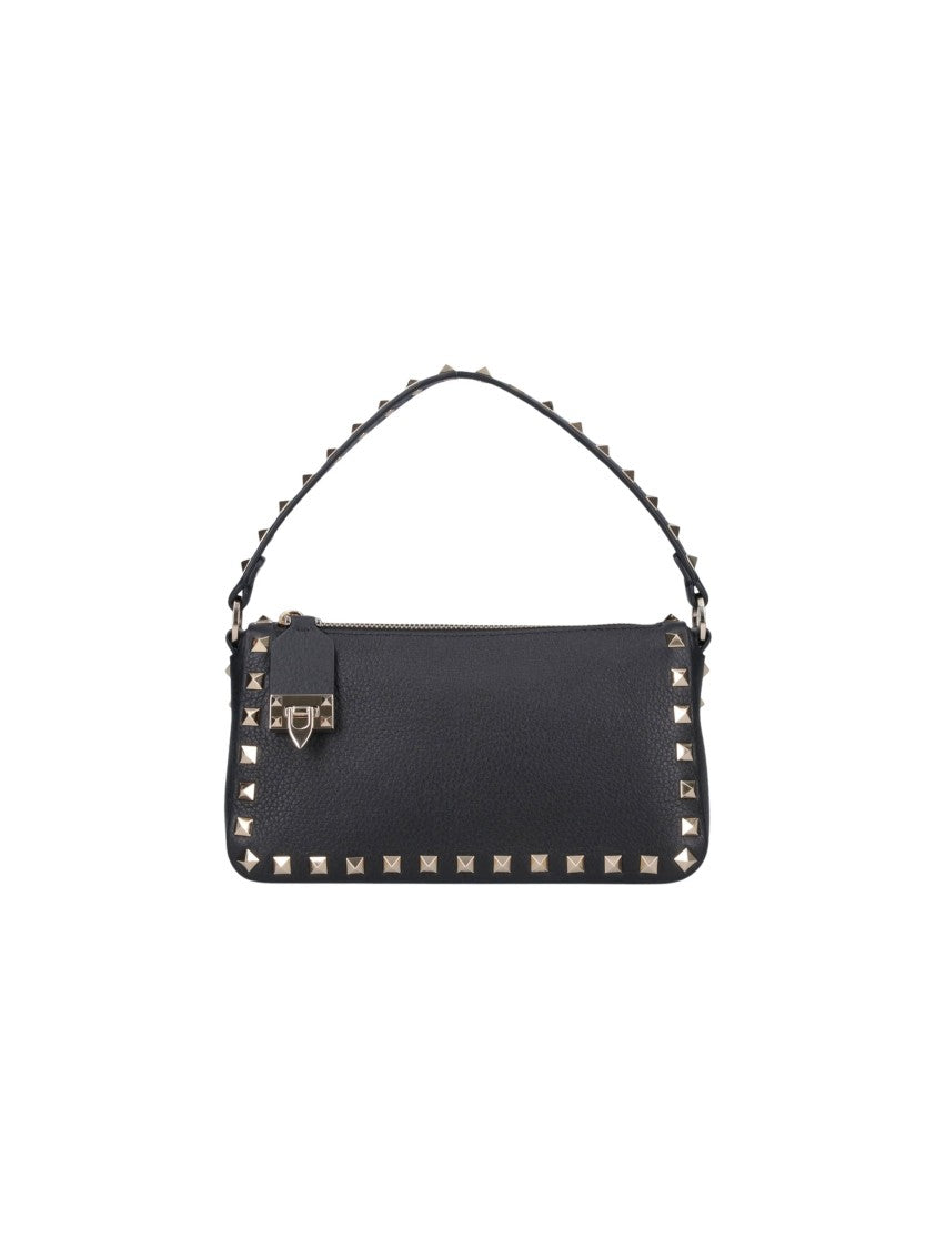 Valentino Peppering Pyramid Stud Leather Shoulder Bag