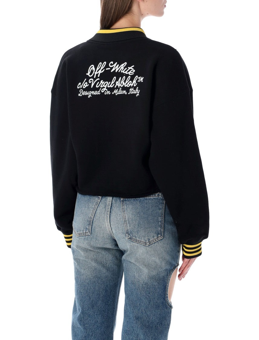 Off-White Cropped Polo Fleece Logo Top