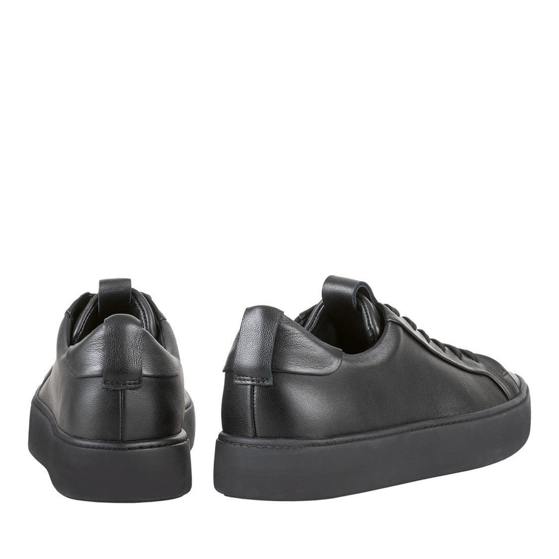 Högl Black Carly Minimalist Rubber Sole Leather Sneakers