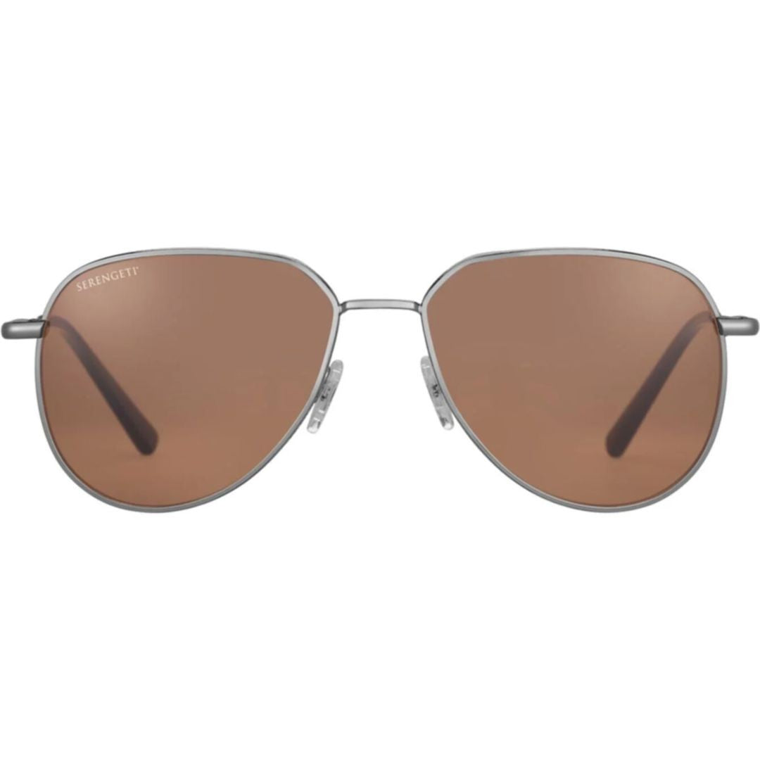 Serengeti Haywood Aviator Sunglasses With Silver Metal Frame