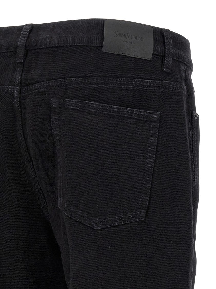 Saint Laurent Garment-Dyed Black Denim Jeans