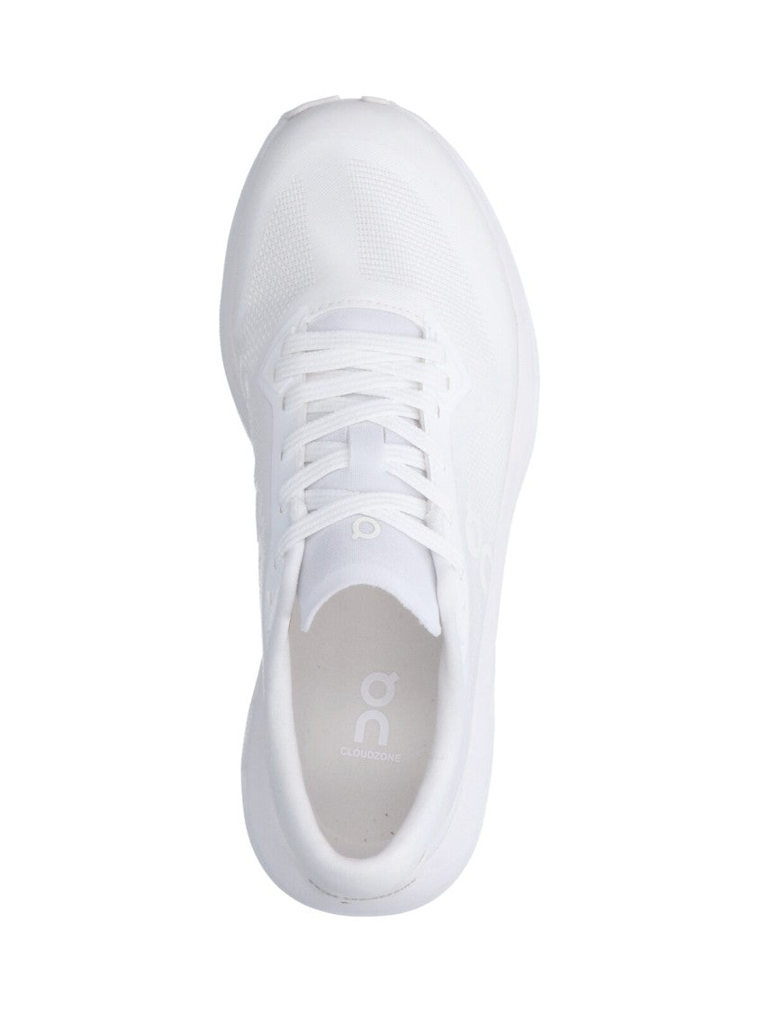 On White Cloudzone Segmented Sole Fabric Sneakers