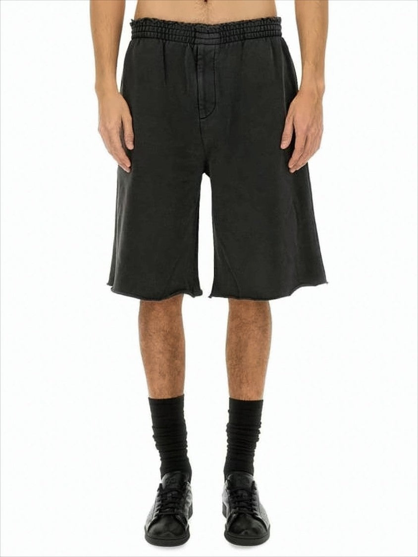 Helmut Lang Relaxed-Fit Black Shorts With Flared Leg