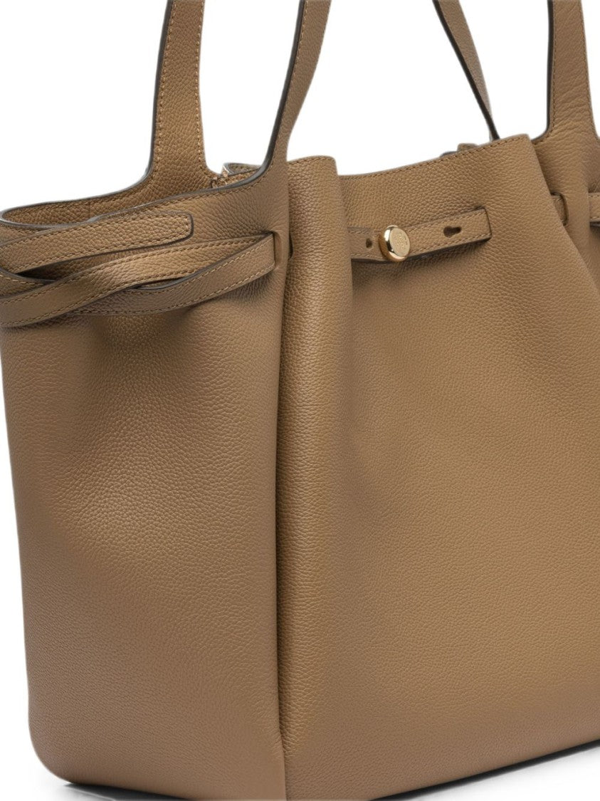 Tory Burch Romy Pebbled Leather Wide Strap Tote Bag