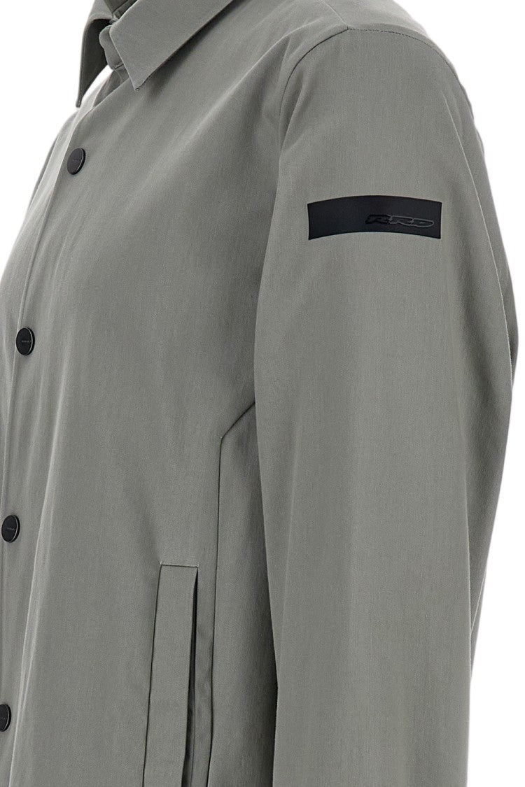 Rrd Loose-Fitting Green Jacket With Front Button Closure And Subtle Logo