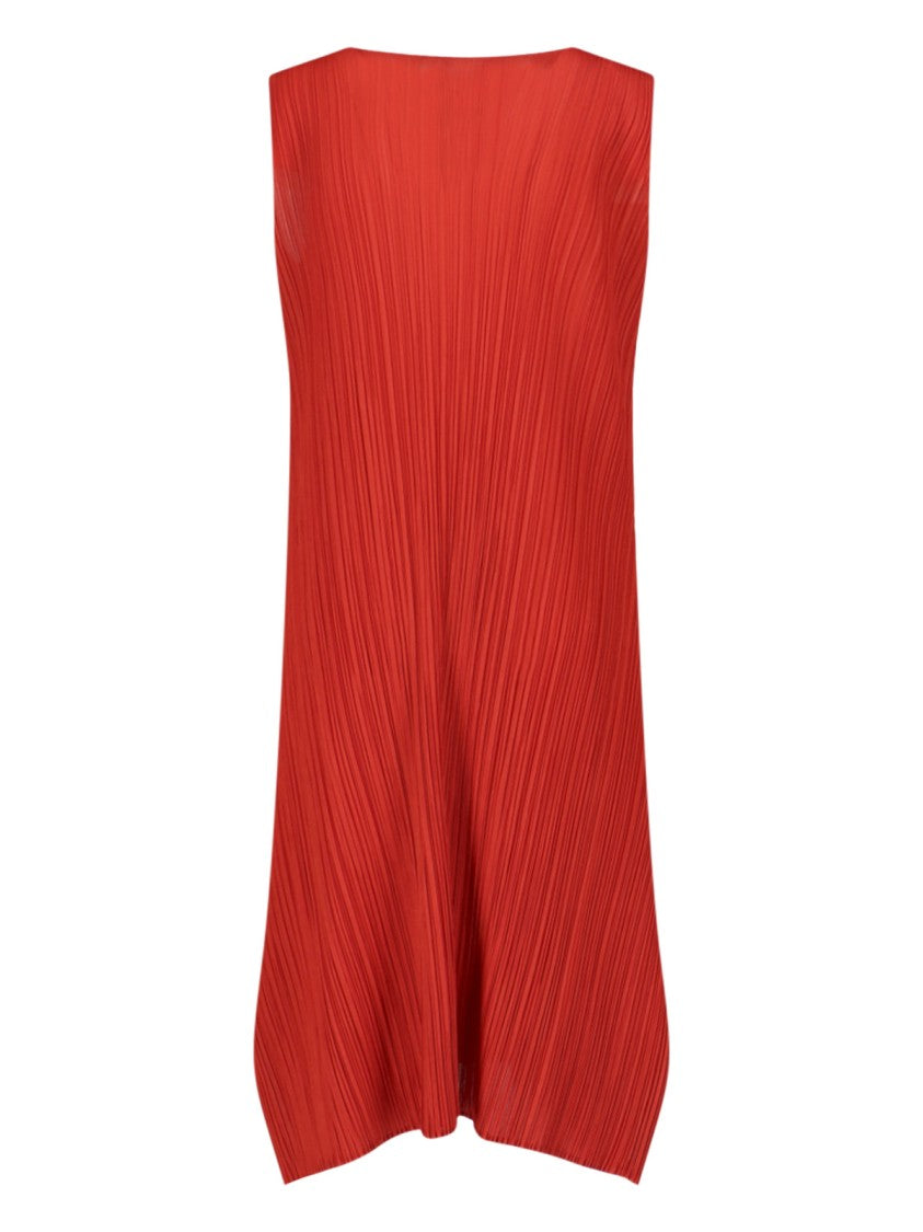 Pleats Please Plissé Midi Dress – Red