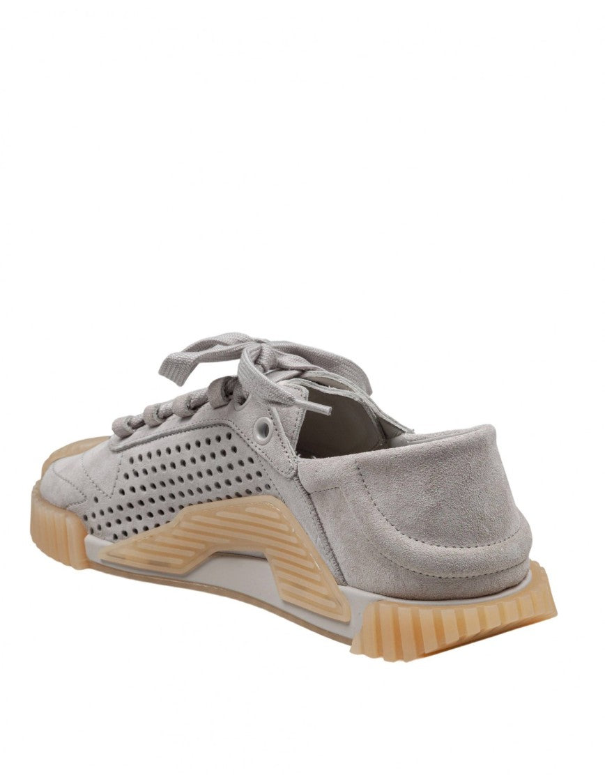 Dolce & Gabbana Ns1 Sneakers In Suede Color Grey