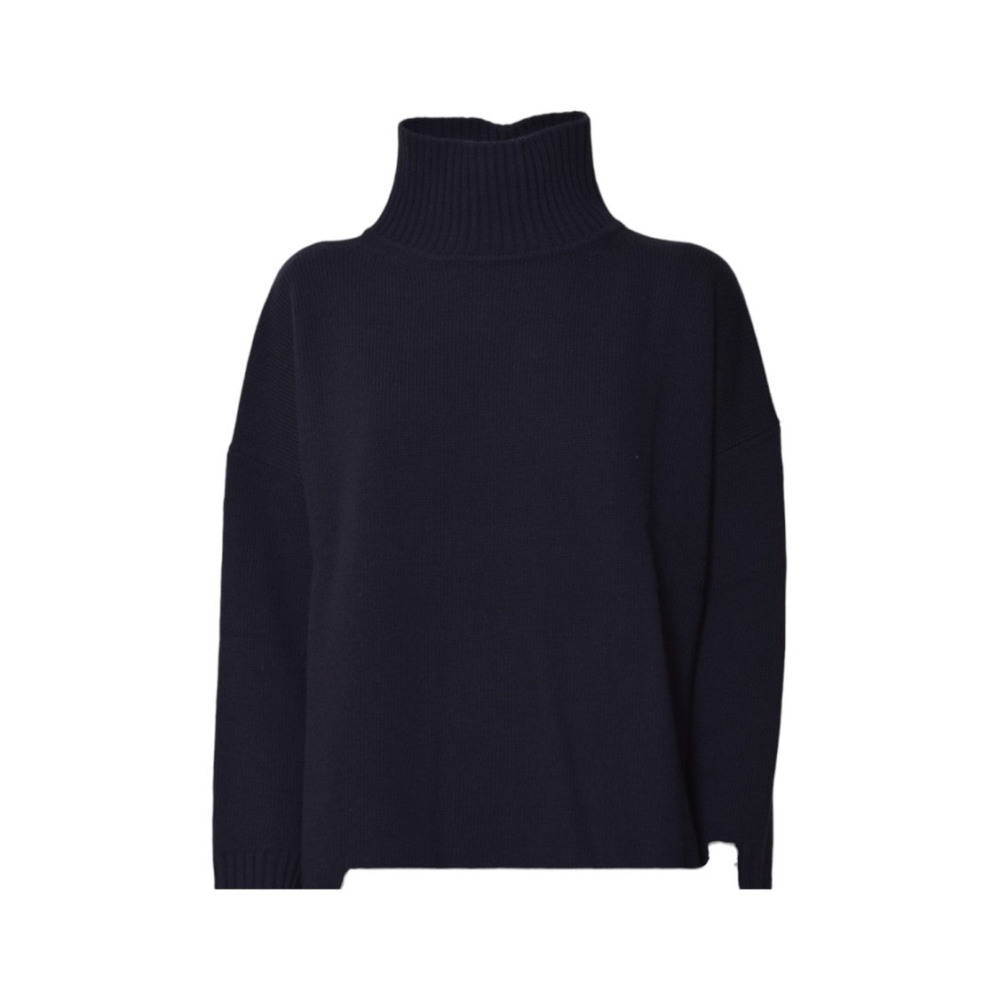 Max Mara Relaxed Fit Dark Blue Turtleneck Sweater