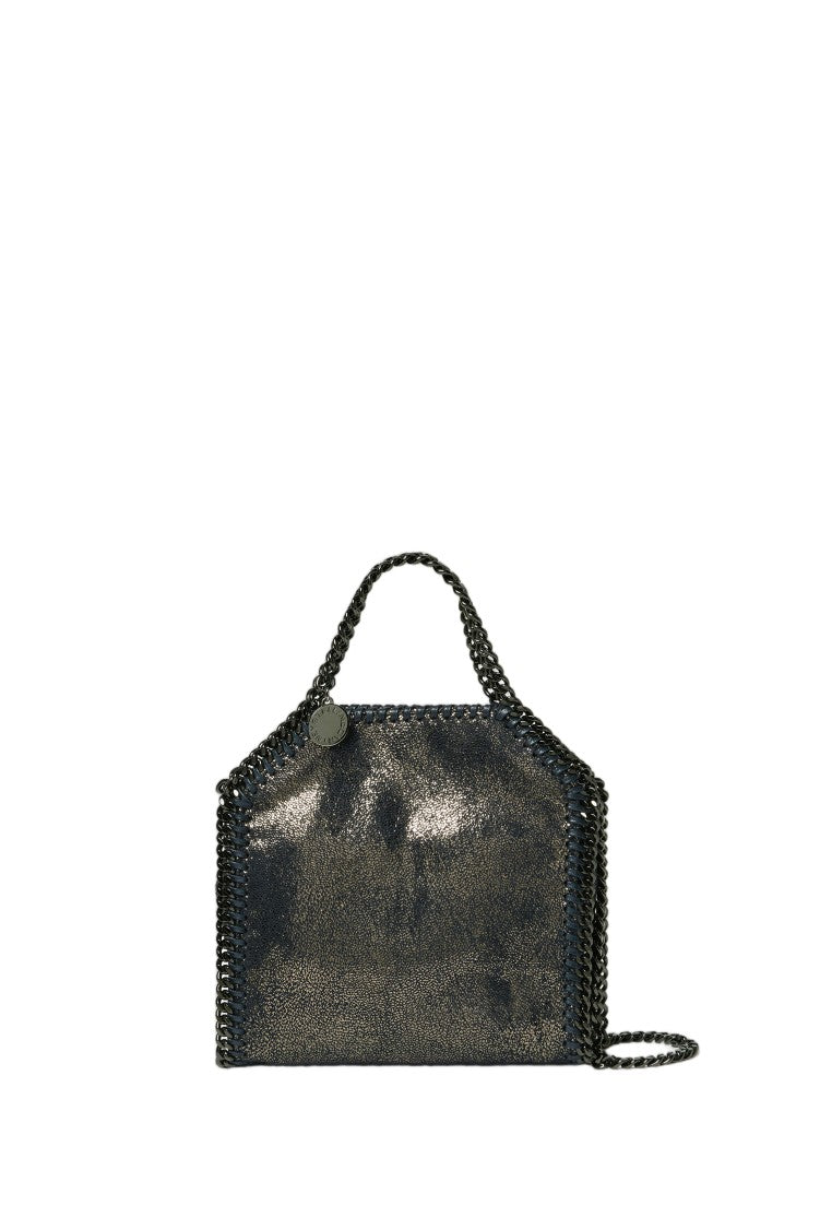 Stella Mccartney Blue Falabella Eco-Shiny Dotted Chamois Chain Tiny Tote Bag