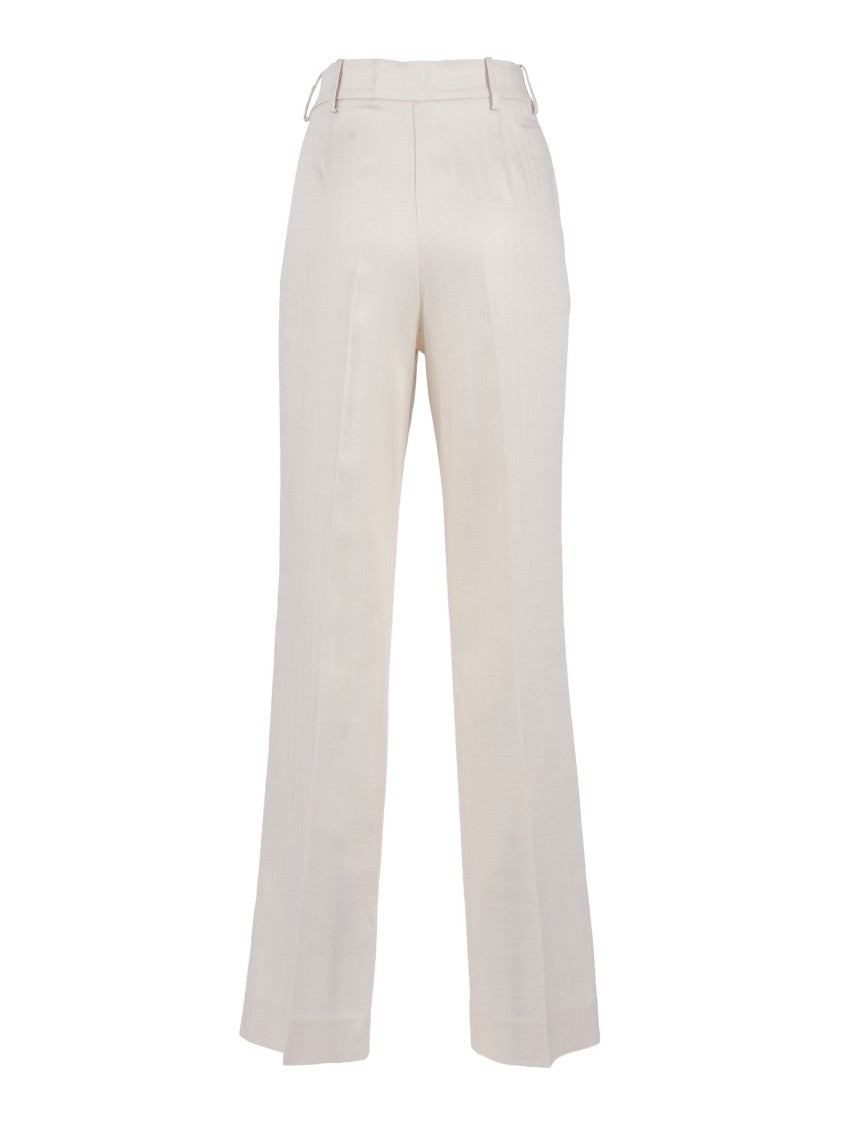Ermanno Scervino Straight Leg Herringbone Straight-Leg Pants