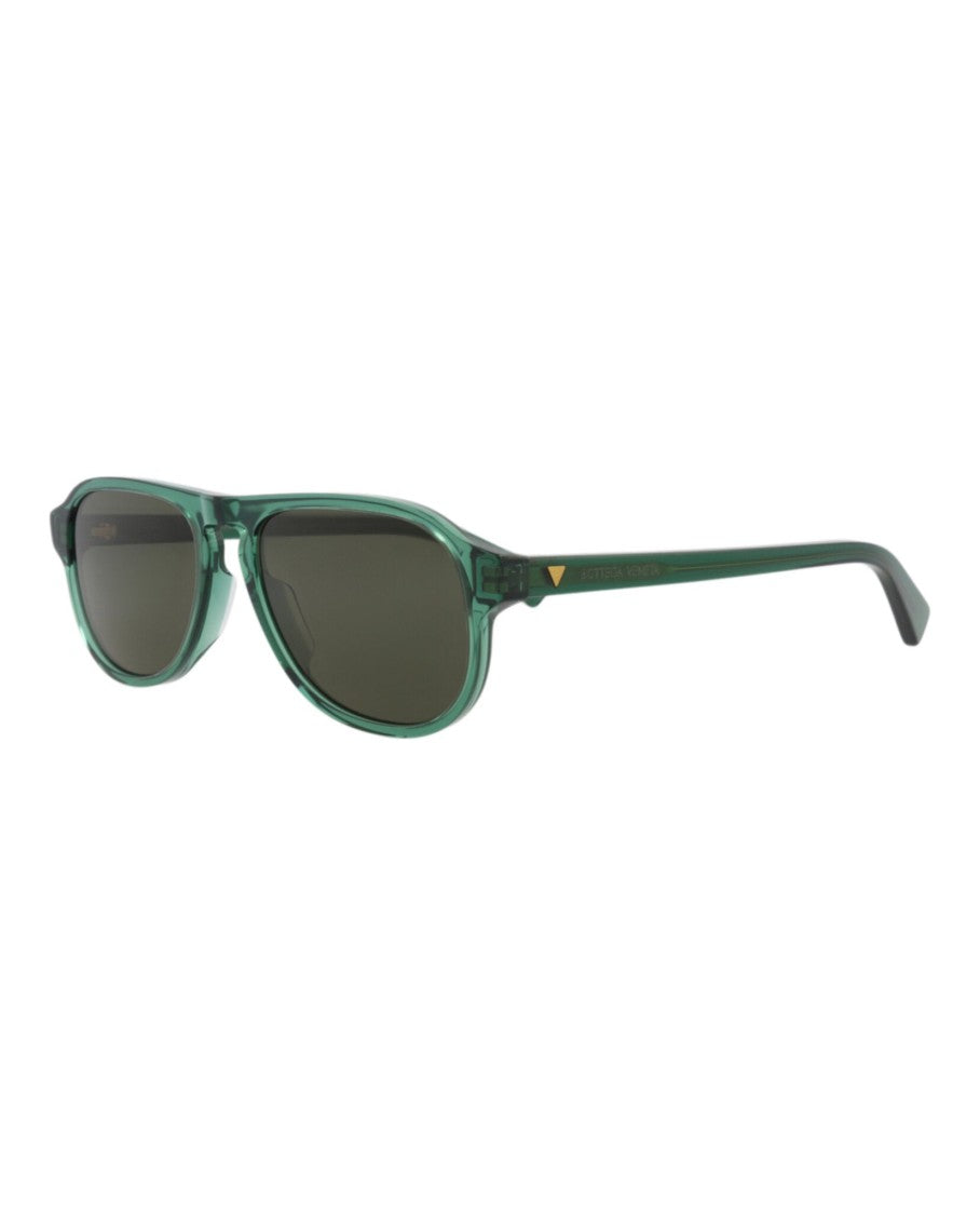 Bottega Veneta Translucent Green Aviator-Frame Sunglasses In Recycled Acetate