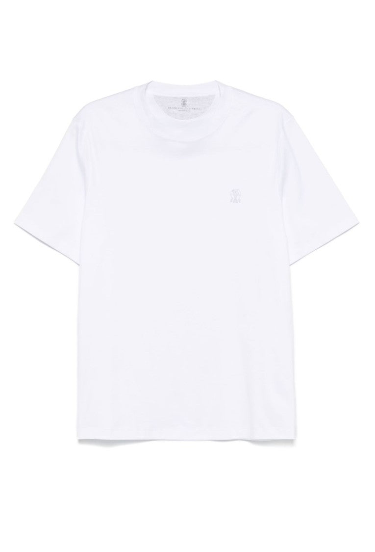 Brunello Cucinelli Crew Neck T-Shirt With Logo Print
