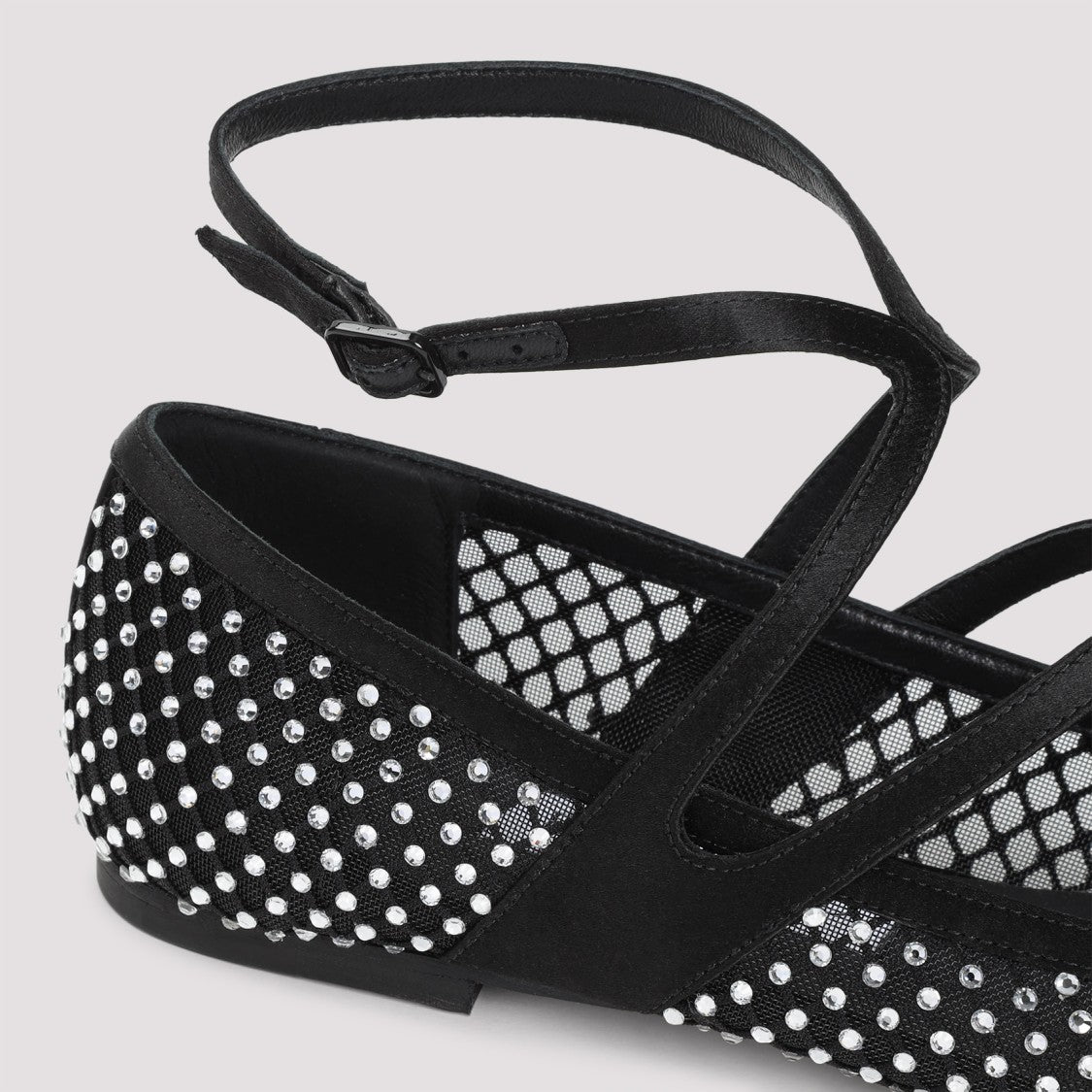 Jimmy Choo Black Mesh Ballerinas