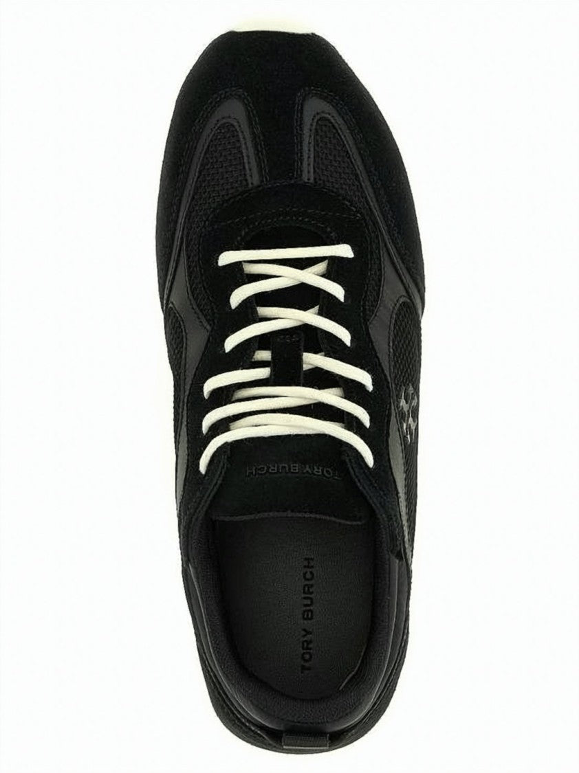 Tory Burch Low-Profile Black Sneakers With Sleek Design And Breathable Mesh Panels