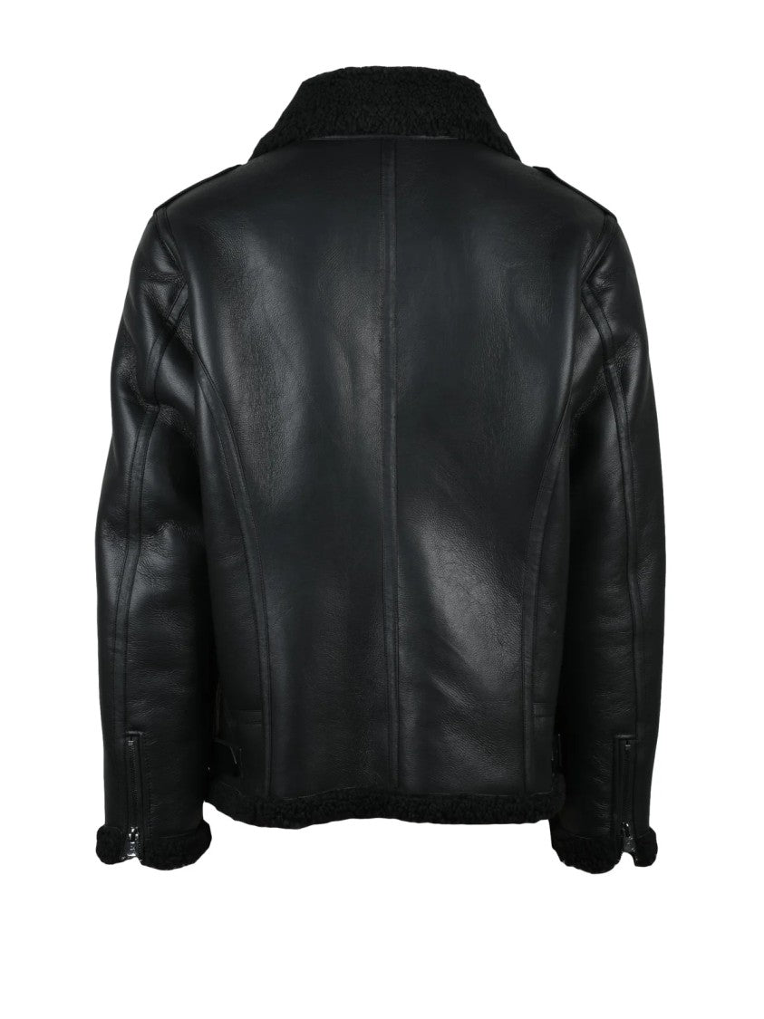Daniele Alessandrini Eco Biker Jacket With Plush Lining And Zippered Pockets