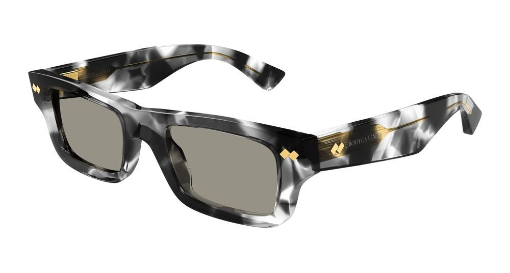 Bottega Veneta Havana Marbled Pattern Oversized Square Sunglasses