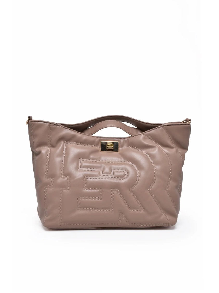 Ermanno Firenze Rachele Handbag With Quilted Embossed Design And Combination Lock