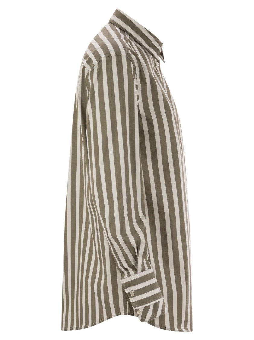 Fay Regular Striped Stretch Cotton Shirt