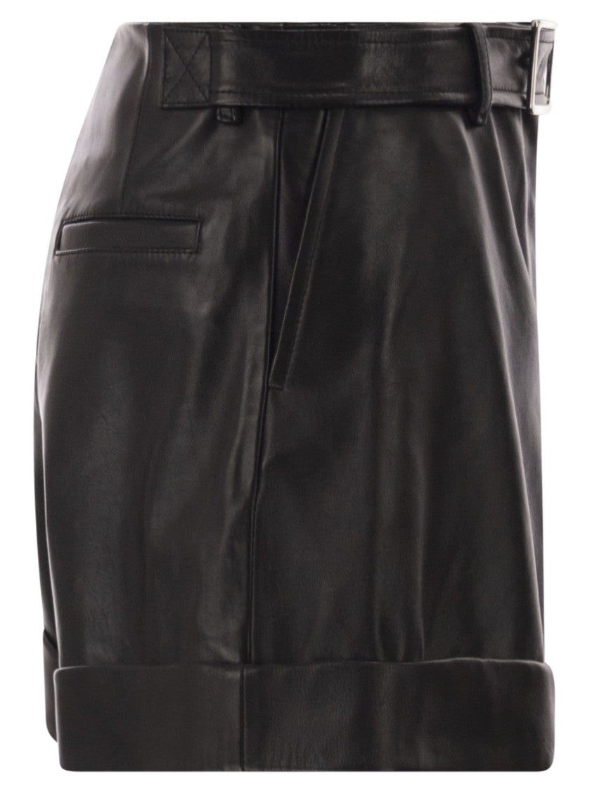 Sportmax Spxvasaio - Leather Bermuda Shorts