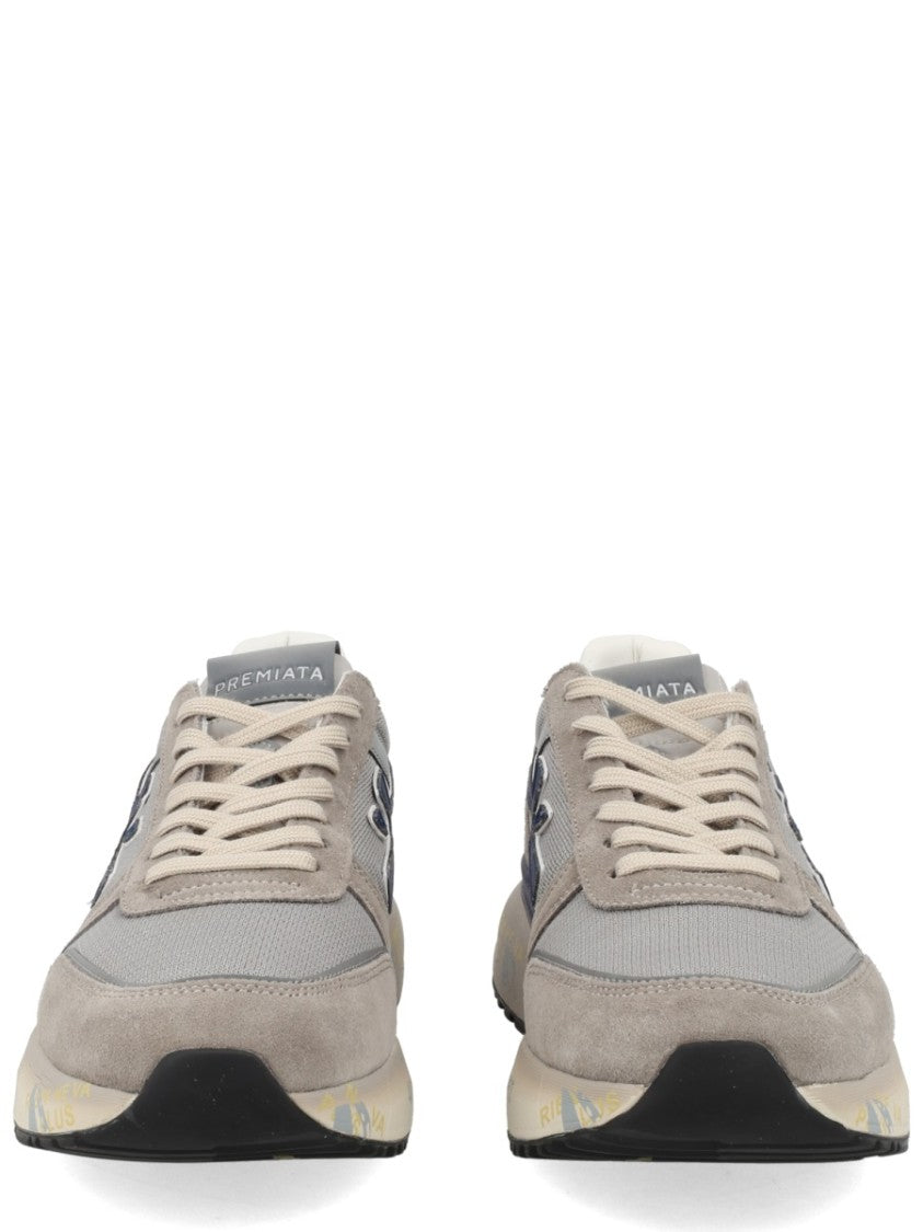 Premiata Mick Mesh Suede Navy Logo Sneakers