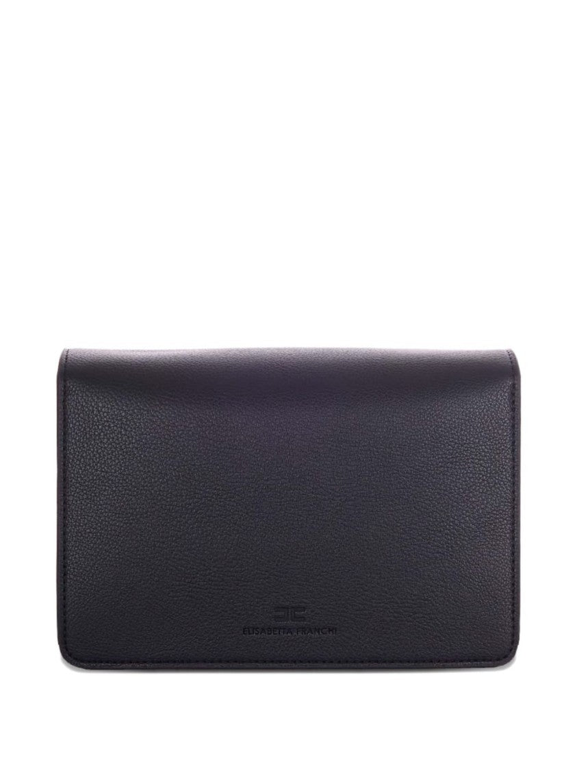 Elisabetta Franchi Rectangular Black Bag With Textured Finish