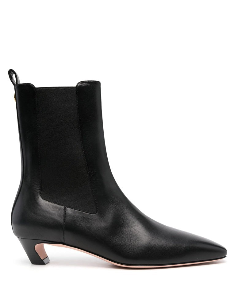 Bally Black Pointed-Toe Slip-On Leather Ankle Boots