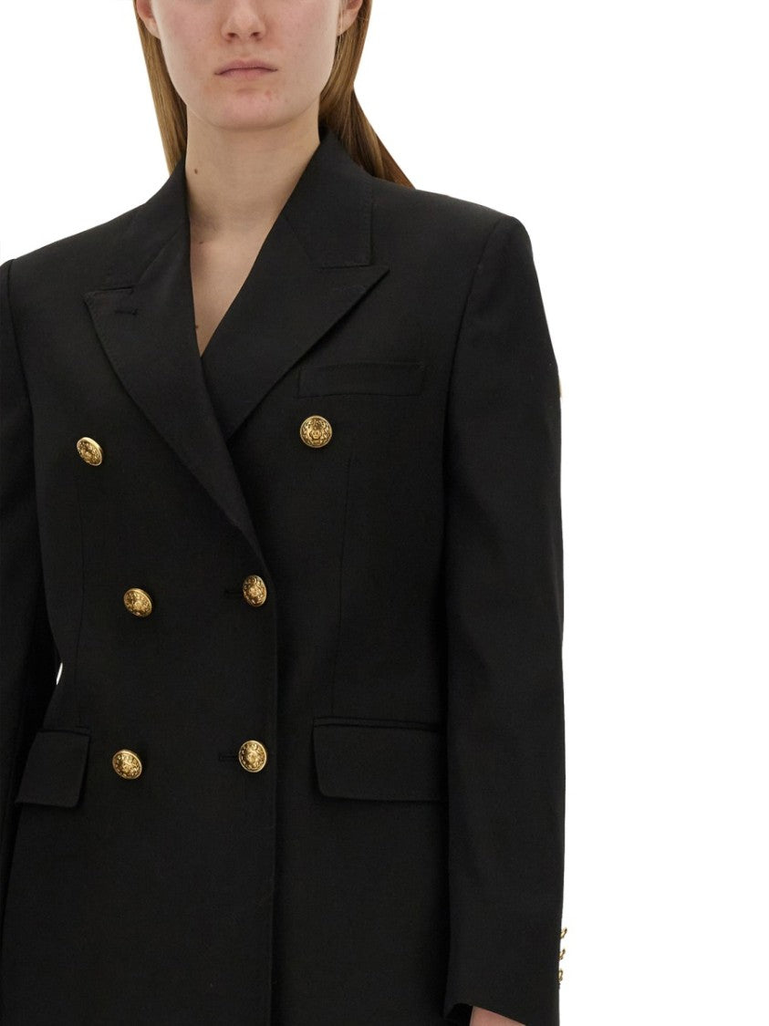 Golden Goose Black Tailored Double-Breasted Virgin Wool Blazer