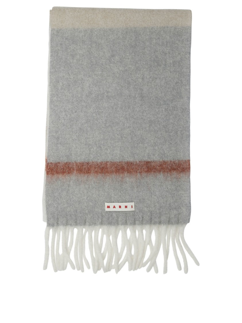 Marni Soft Alpaca-Mohair Blend Scarf With Fringed Ends