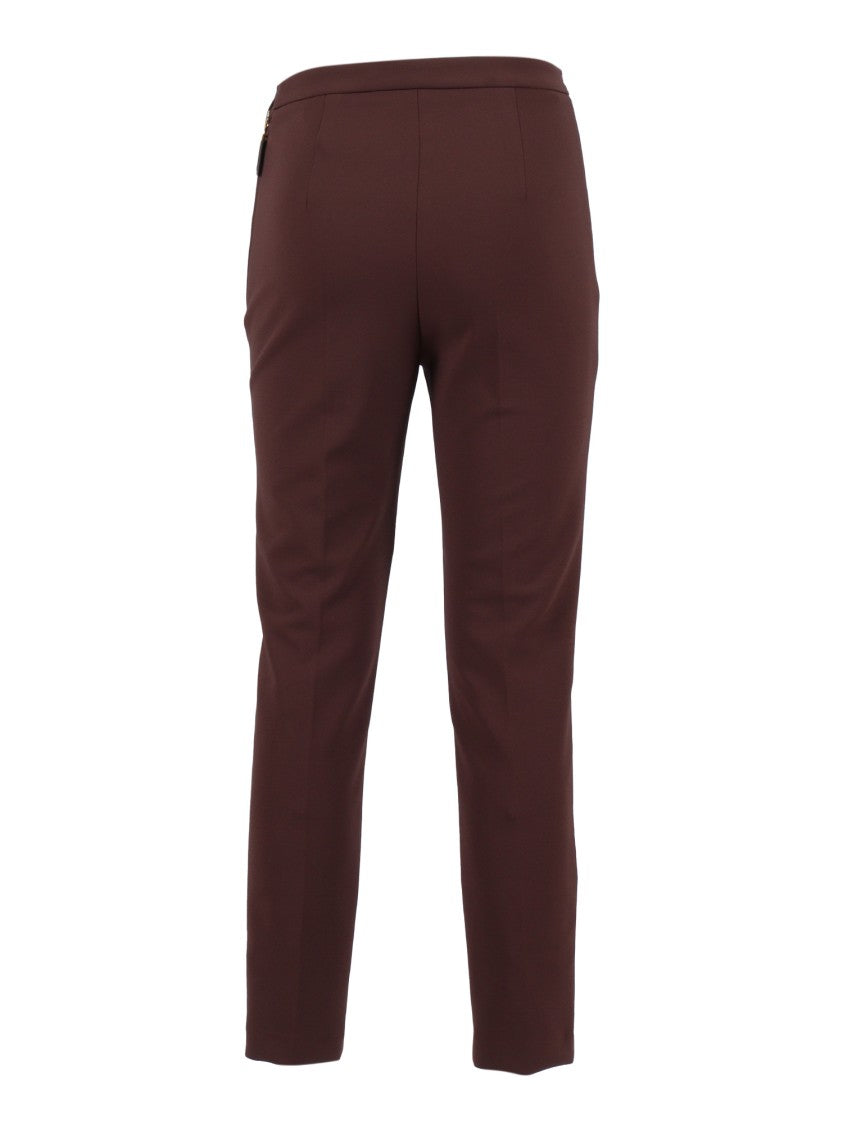 Elisabetta Franchi Tailored High-Waisted Trousers With Decorative Flap Pockets