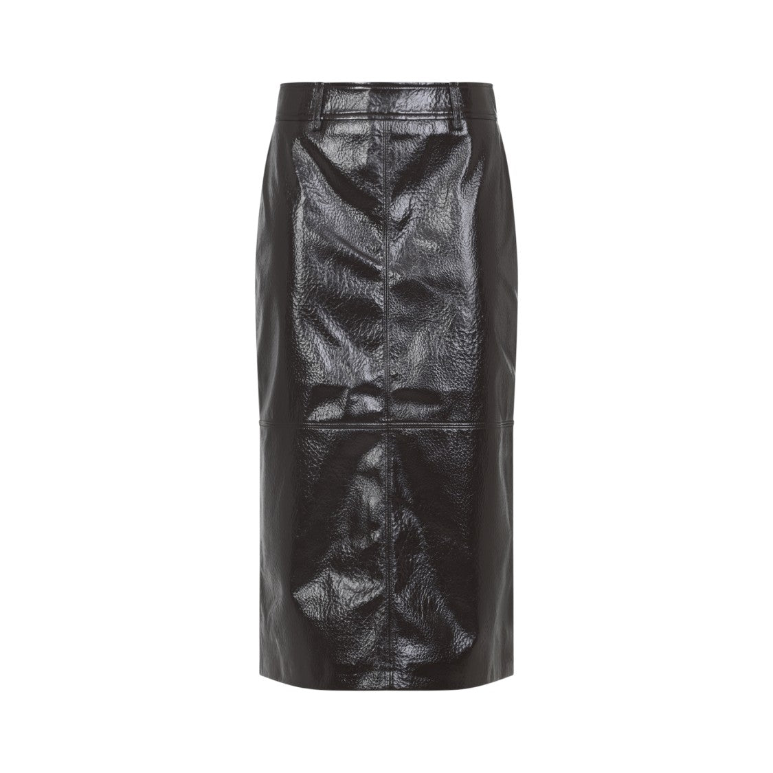 The Frankie Shop Knee-Length Textured Polyurethane Skirt With Seam Detailing
