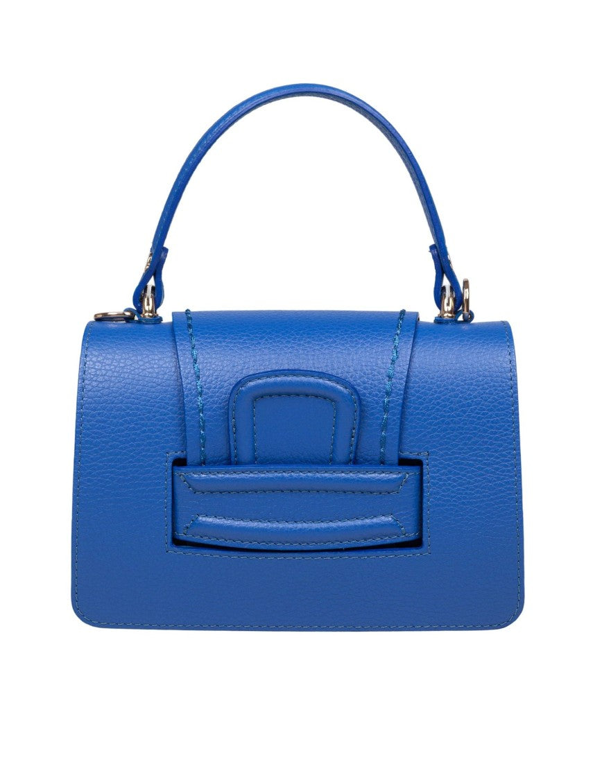 Visona ' Linda Leather Handbag Color Bluette