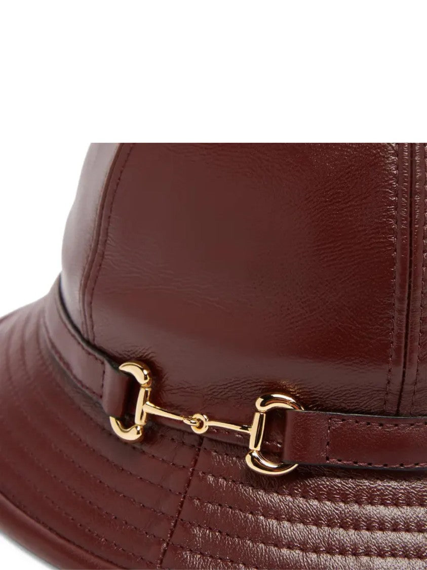 Gucci Horsebit Lambskin Leather Bucket Hat