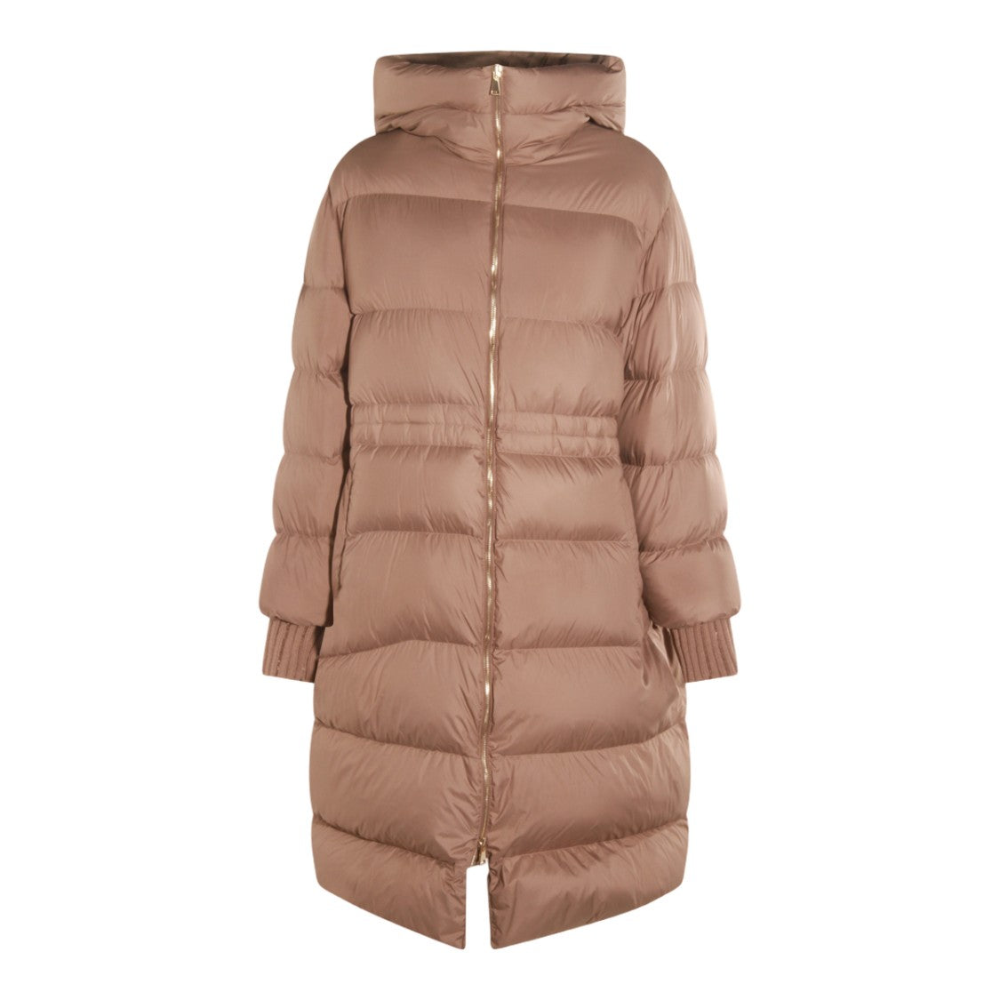 Fabiana Filippi Long Padded Down Coat With Horizontal Quilting