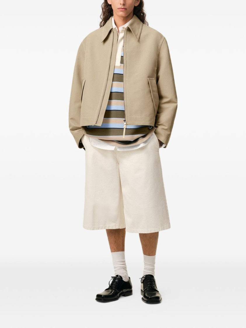 Ami Paris Beige Flap Pocket Zip Front Jacket