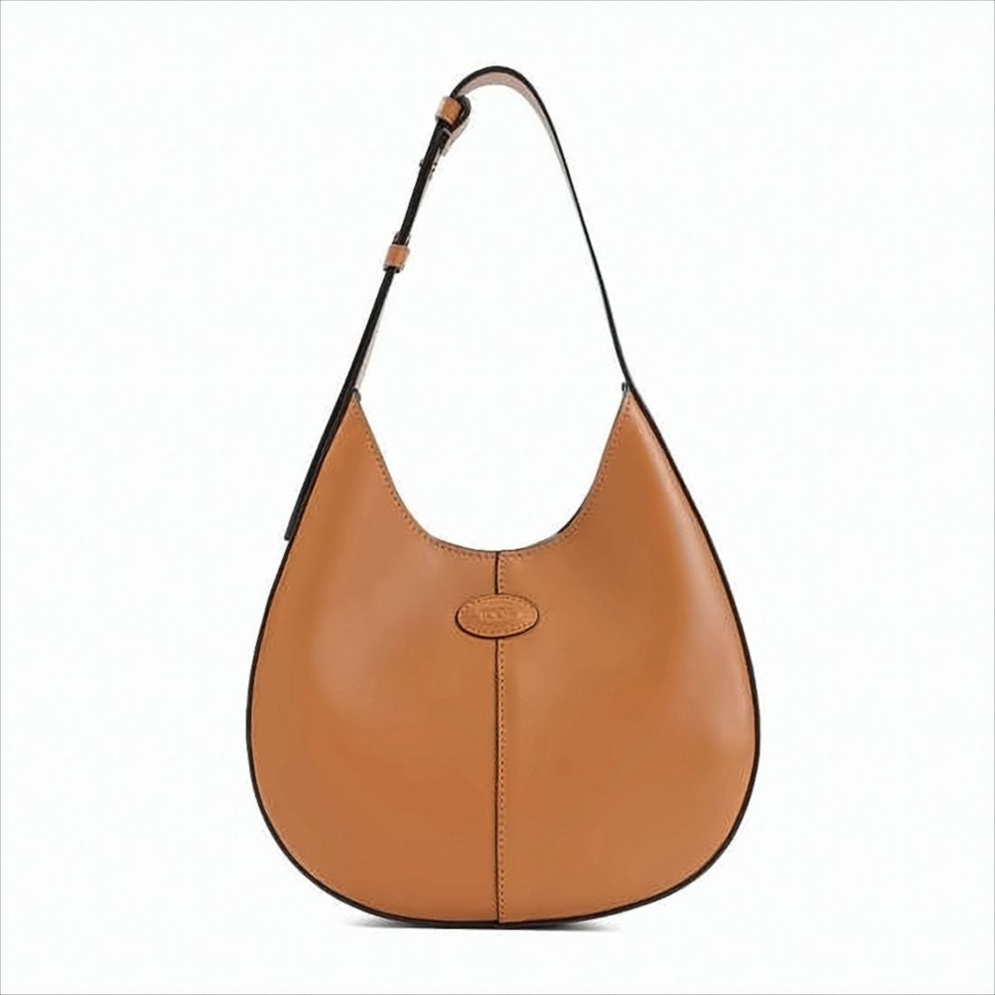 Tod's Rounded Brown Calf Leather Shoulder Bag