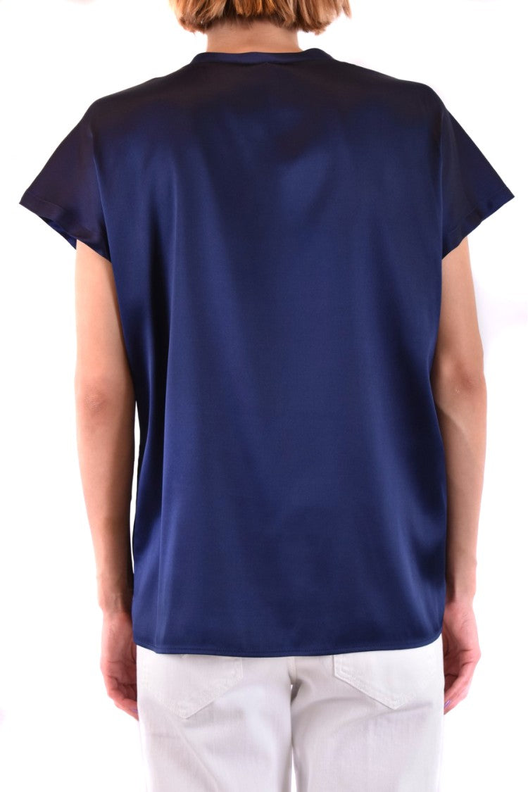 Pinko Short-Sleeved Silk Blend Top With Relaxed Fit