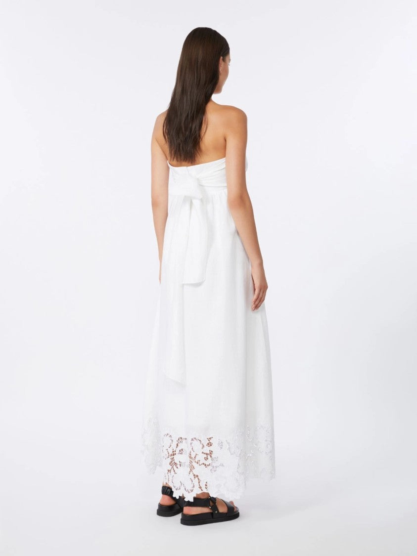 Max Mara Strapless Maxi Dress With Gathered Waist