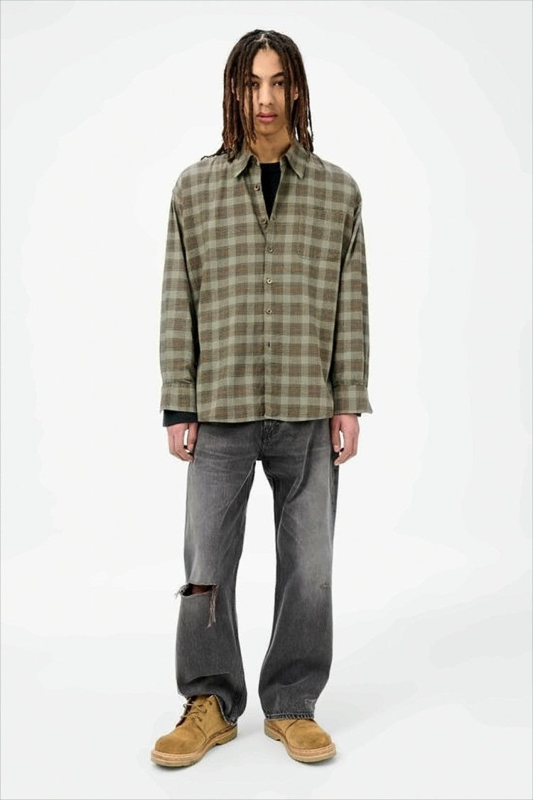 Our Legacy Checkered Long-Sleeve Shirt With Classic Collar