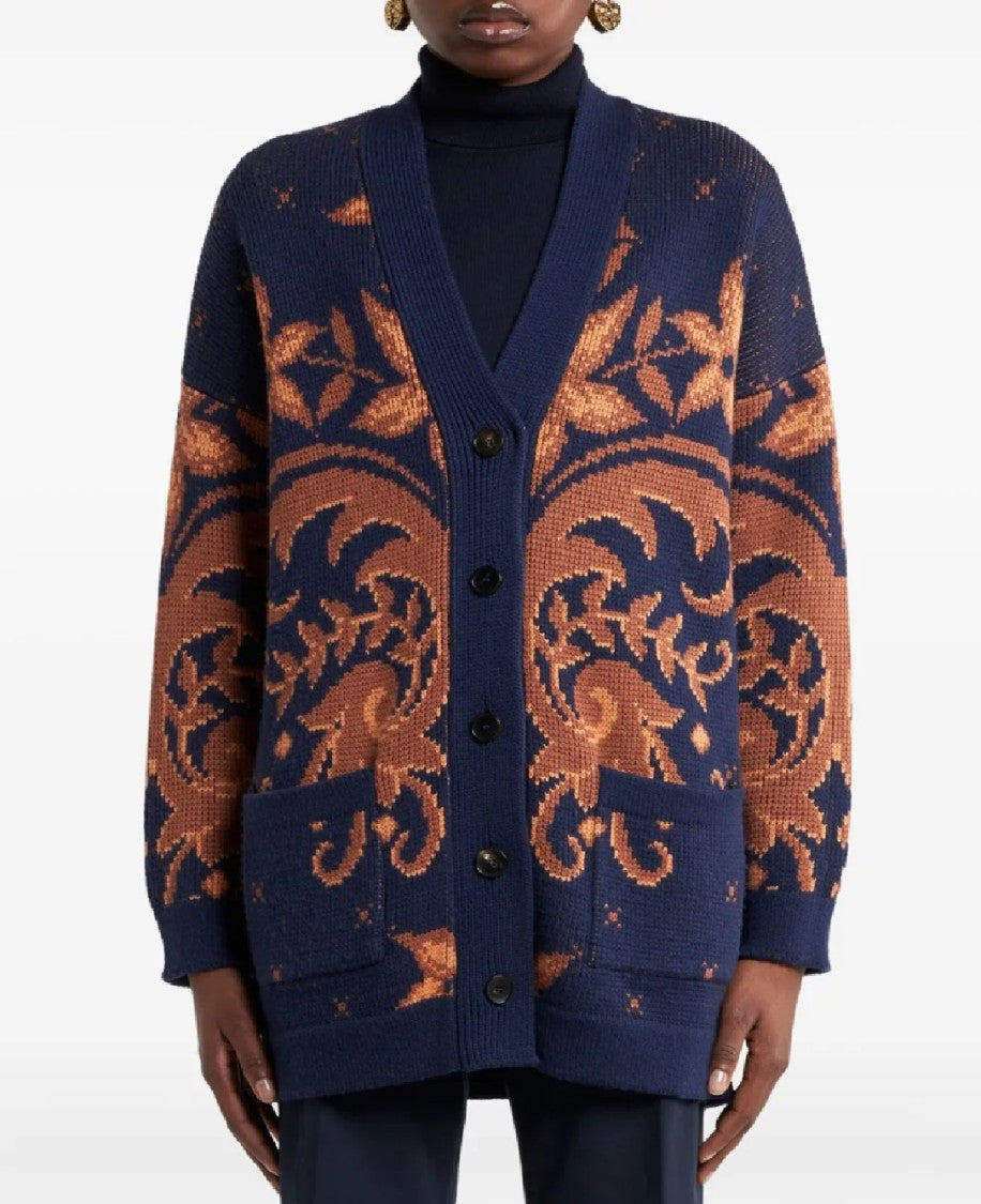 Etro Deep V-Neck Knitwear Cardigan