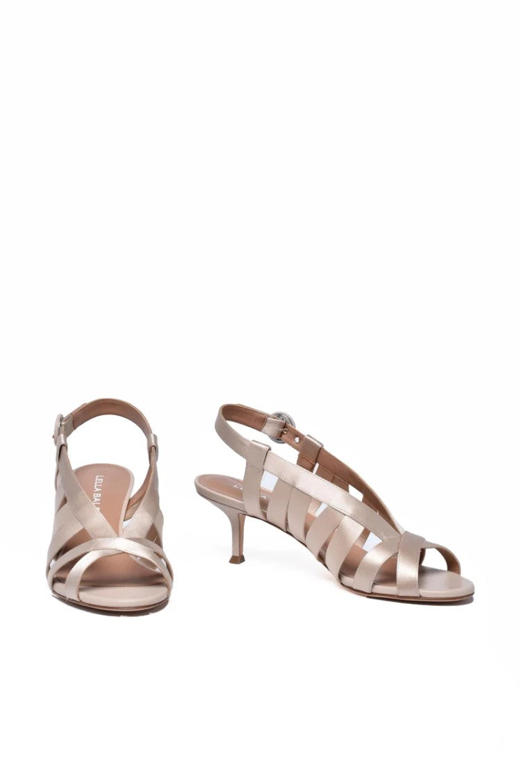 Lella Baldi Satin Sandals - Beige