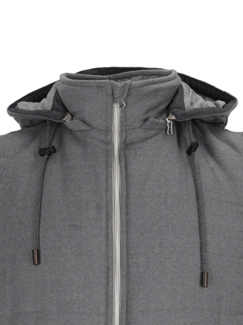 Brando-Lubiam Sleeveless Padded Vest With High Collar And Adjustable Hood