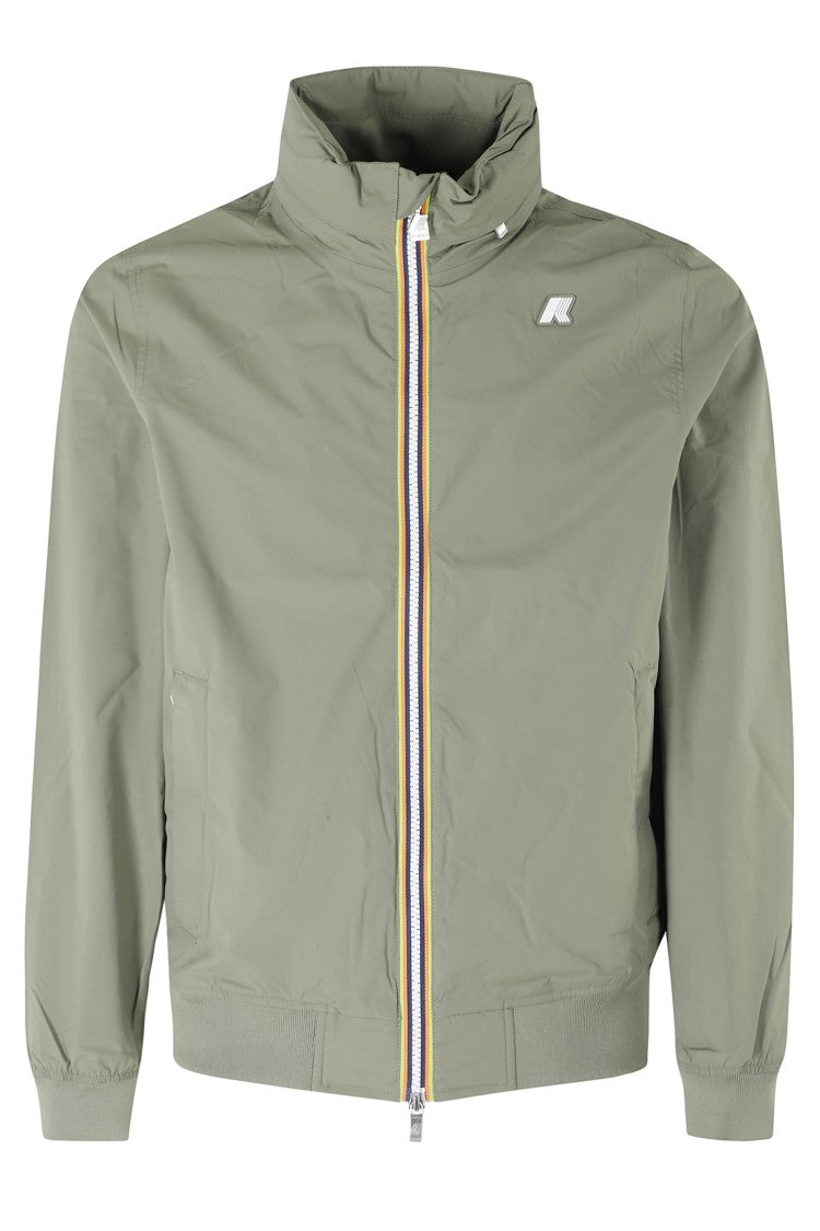 K-Way Green Amaury Stretch High-Collar Nylon Jacket