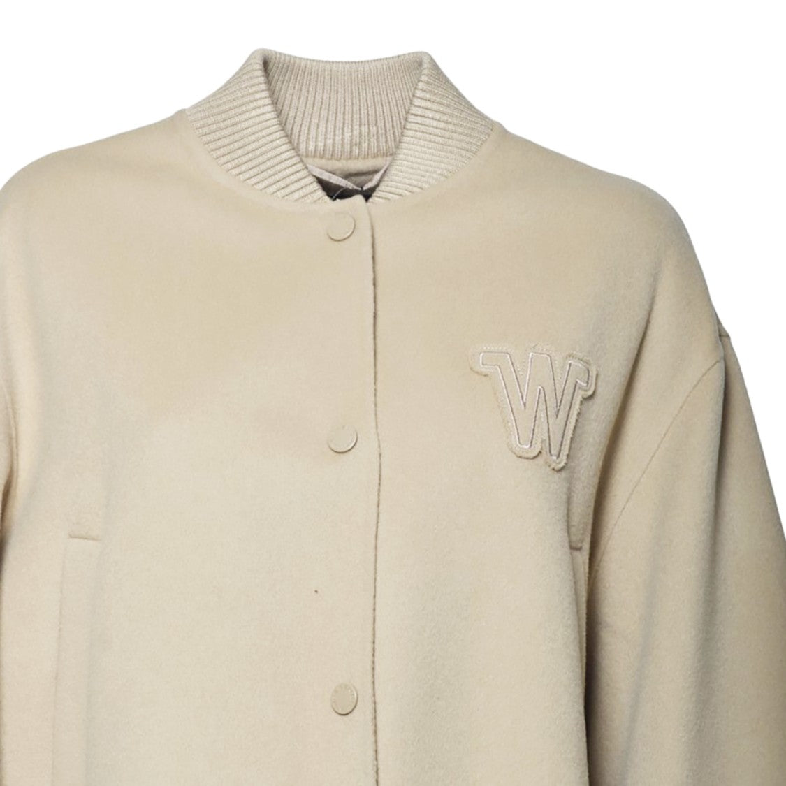 Max Mara Cropped Bomber Jacket With Ribbed Collar