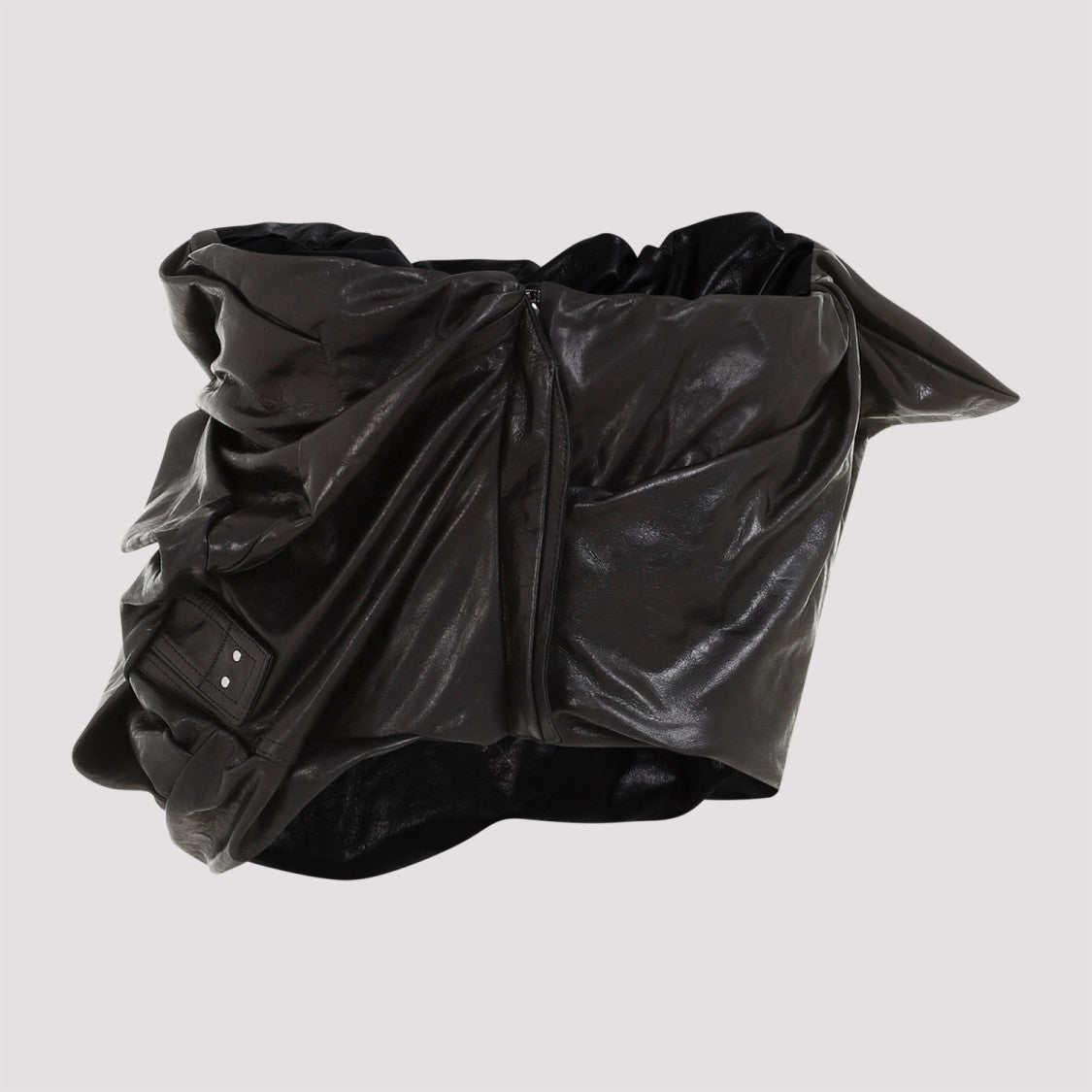 Rick Owens Draper Bustier Black Calf Leather Top