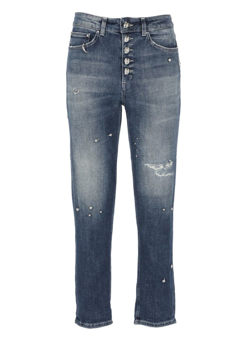 Dondup Mid-Rise Straight-Leg Jeans With Distressed Details