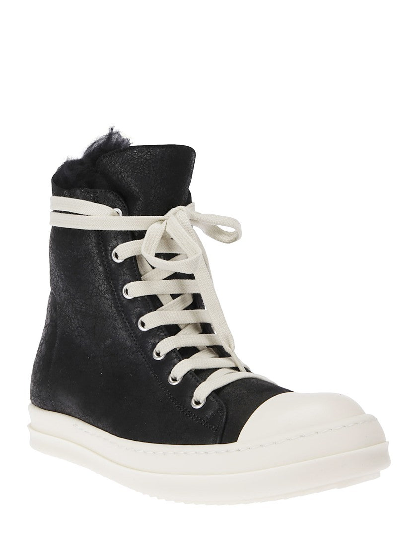 Rick Owens Front Lace And Zip Closure Sneakers